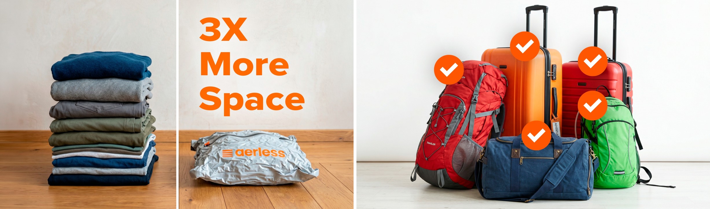 Comparison of compressed vs. uncompressed packing and bag compatibility