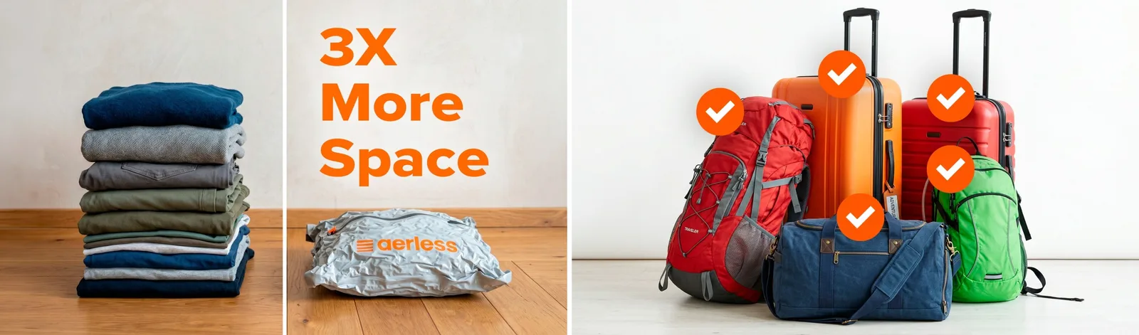Comparison of compressed vs. uncompressed packing and bag compatibility