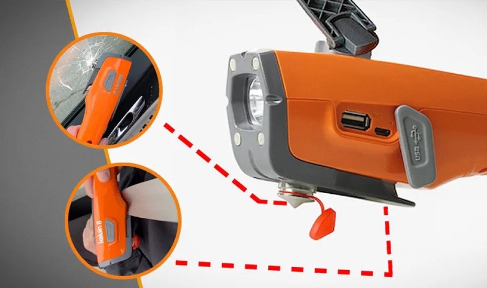 Kelvin 8 hand crank generator close-up