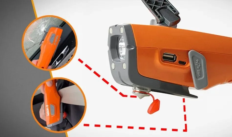 Kelvin 8 hand crank generator close-up