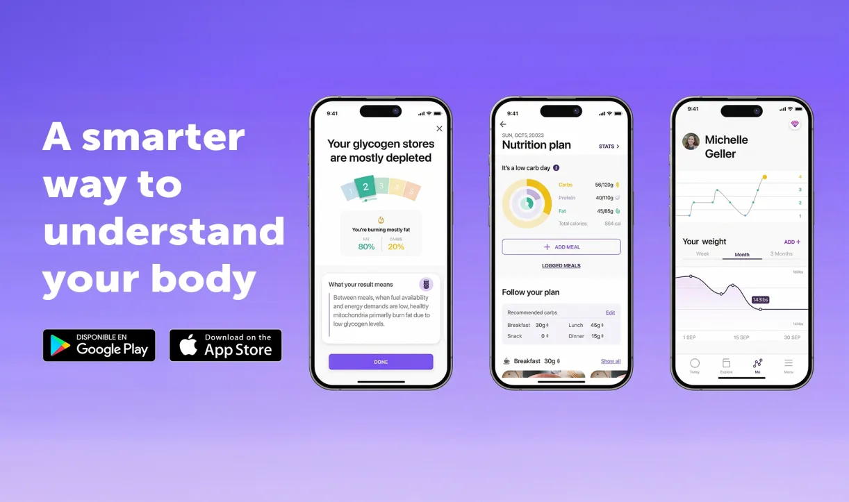 Three smartphone screens showing Lumen app features