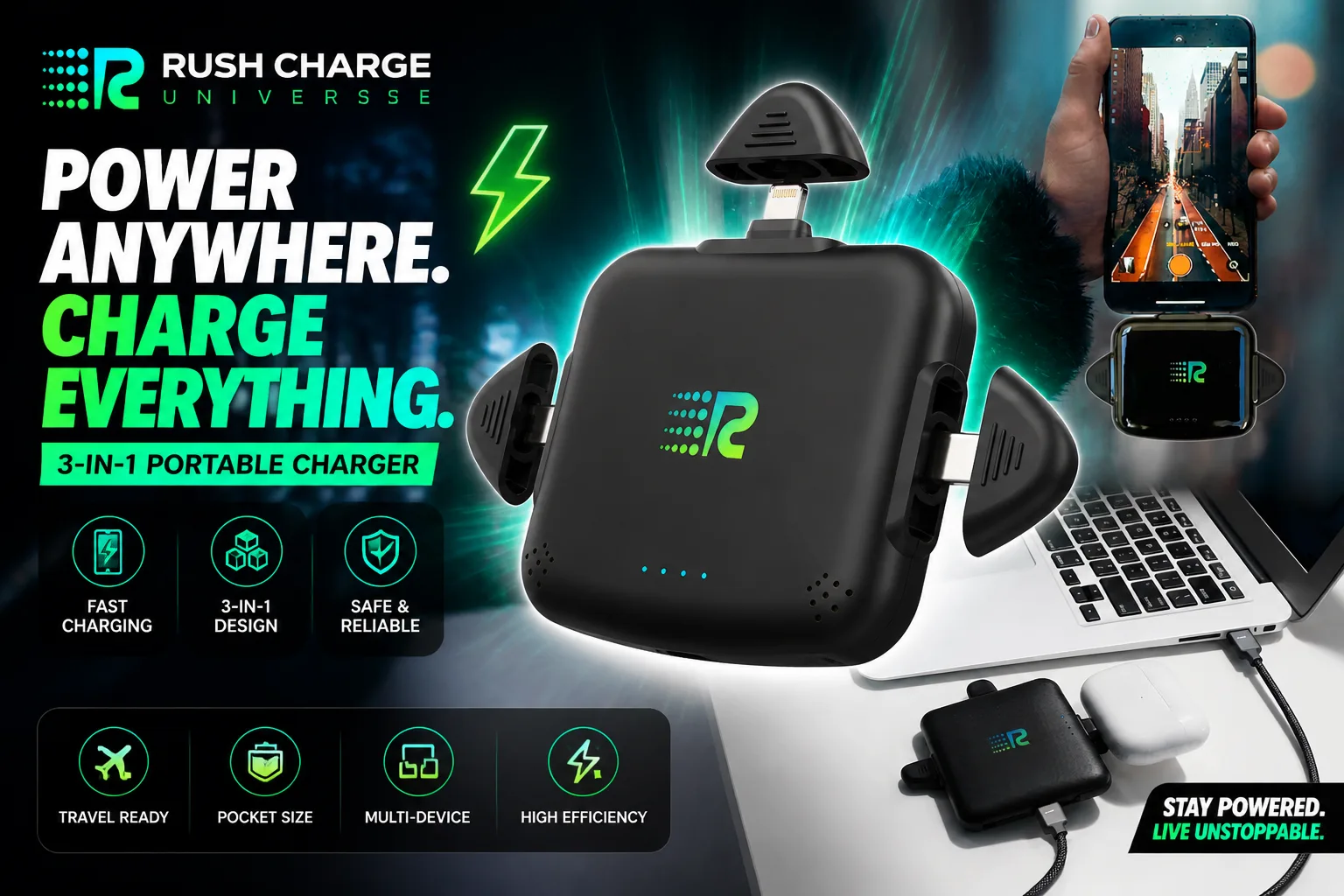 Rush Charge Universe Review: Is A Cable-Free 3-in-1 Charger Actually Worth It?