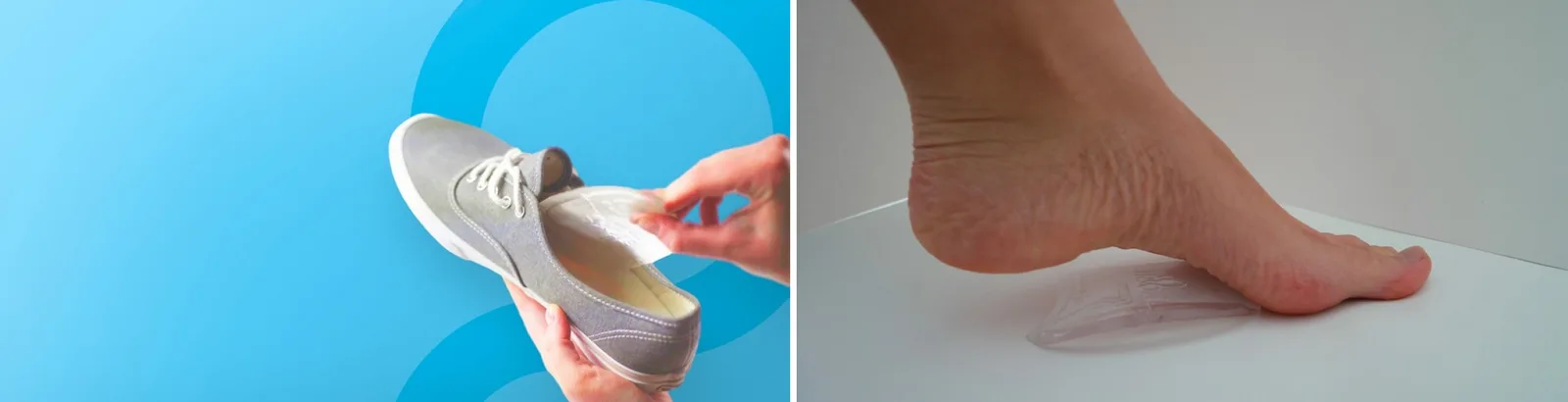 Soul Insole being placed in a sneaker and stepped on, showing real-world use