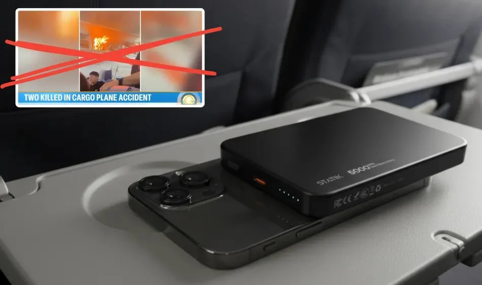Two Statik State power banks, one attached to a phone and one shown separately