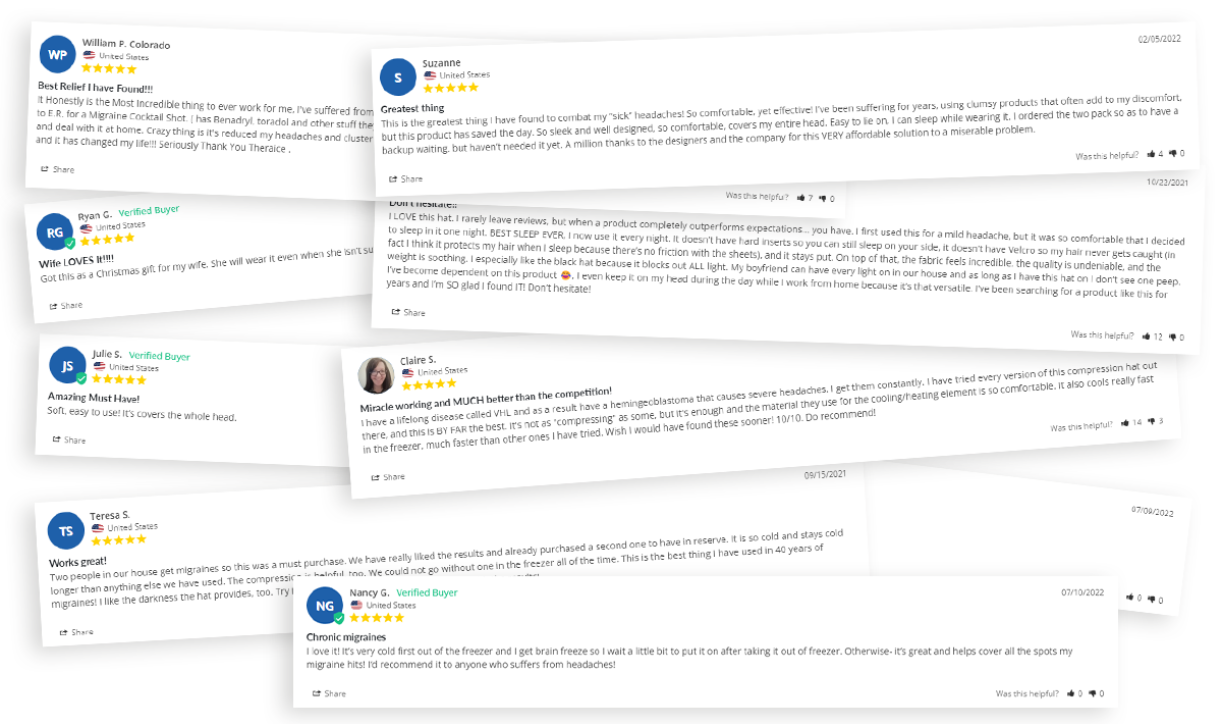 Collage of customer review screenshots with star ratings and testimonials