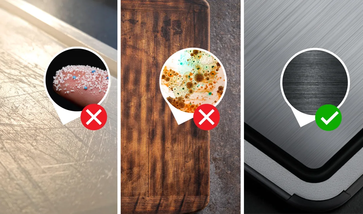 Comparison chart of cutting board surfaces