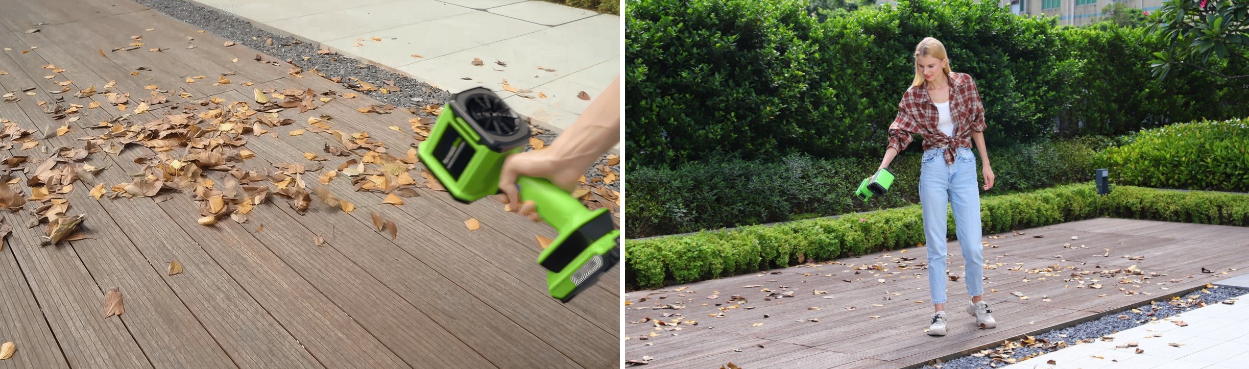 TornadoPro in use for yard cleanup and leaf blowing outdoors