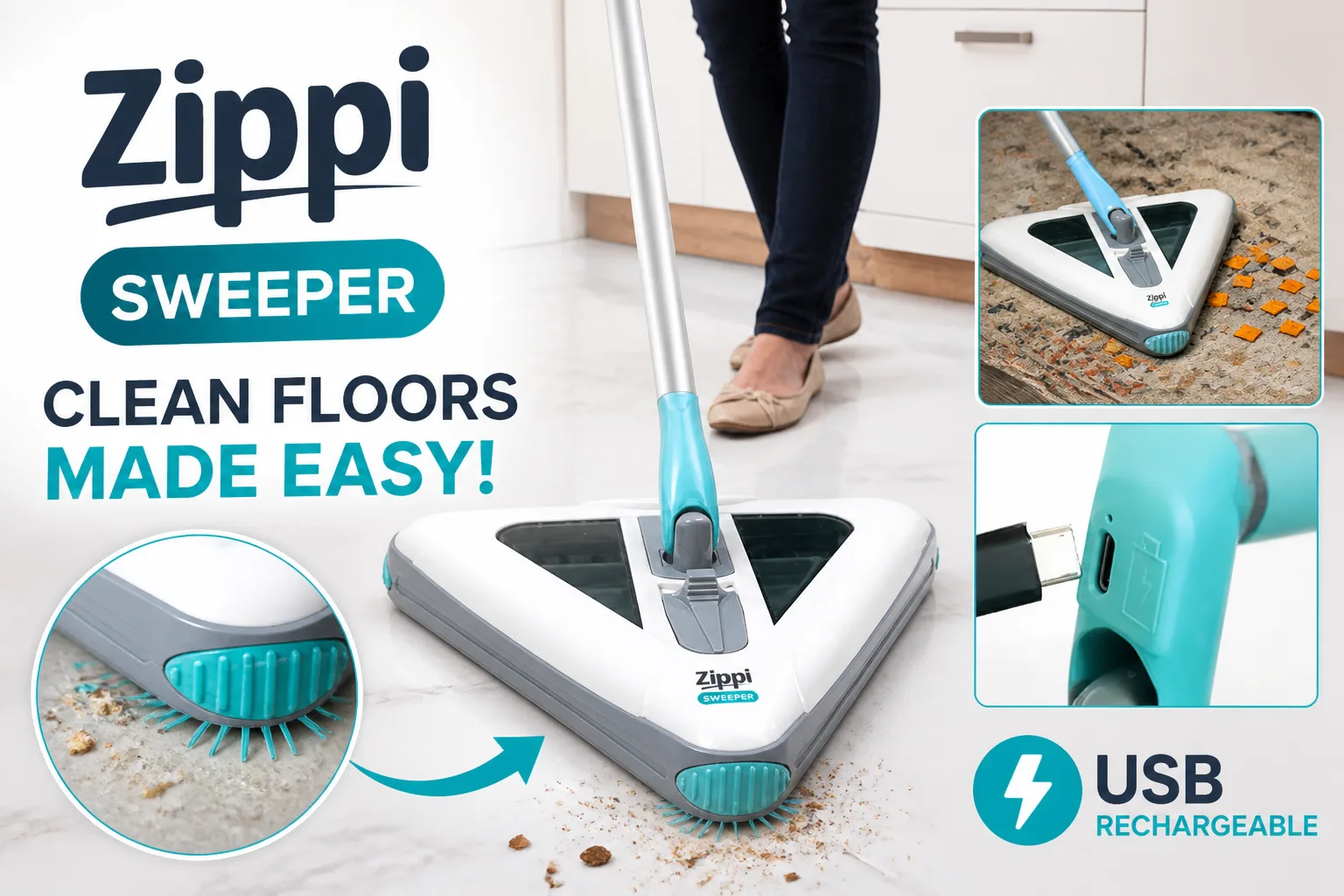 Zippi Sweeper Review: Does the Triangular, Cordless Sweeper Really Clean Corners Better Than a Vacuum?